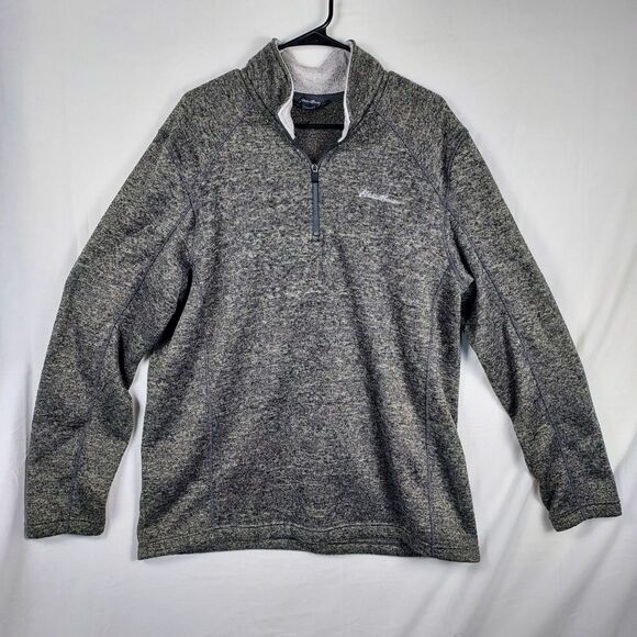 Eddie Bauer Other - Eddie Bauer Mens XL Gray 1/4 Zip Pullover Sweater Fleece Lined Warm Jacket